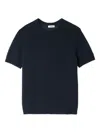 Sandro Short-sleeved Crew-neck Sweater In Blue