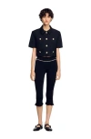 Sandro Cropped Jacket In Black