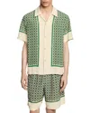 Sandro Short Sleeved Patterned Shirt In Super Green
