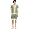 Sandro Short Sleeved Patterned Shirt In Super Green