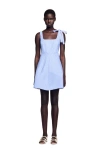 Sandro Short Striped Dress In Blue