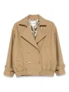 Sandro Short Oversized Trench Coat In Brown