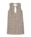 Sandro Gem-embellished Tweed Mini Dress In Nude