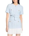 Sandro Short Tweed Dress In Sky Blue