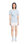 Sandro Short Tweed Dress In Sky Blue