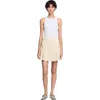 Sandro Short Tweed Pleated Skirt In Ecru