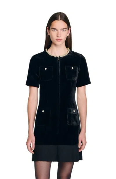 SANDRO SANDRO SHORT VELVET DRESS