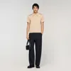 Sandro Short-sleeve Knitted Polo Shirt In Brown