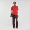 Sandro Short-sleeve Knitted Polo Shirt In Orange