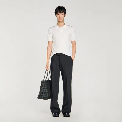 Sandro Short-sleeve Knitted Polo Shirt In White