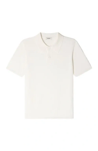 Sandro Short-sleeve Knitted Polo Shirt In White