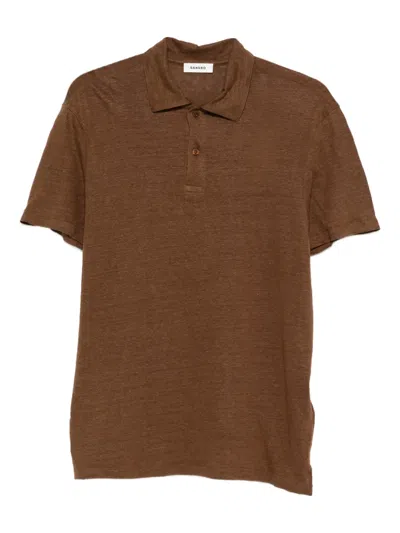 Sandro Short-sleeve Polo Shirt In Brown