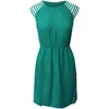 Sandro Shoulder Cut Out Mini Dress In Green Viscose In Green