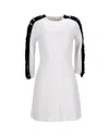 Sandro Side Sleeve Fringe Dress In White Polyester In White