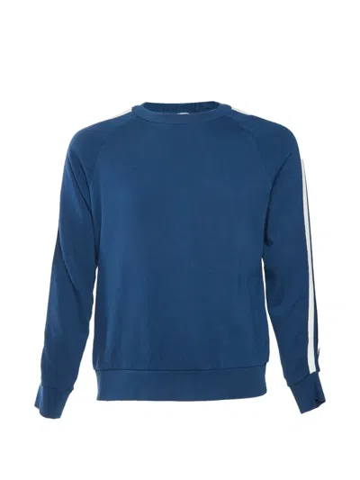Pre-owned Sandro Side-stripe Sweatshirt In Blue