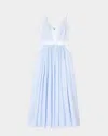 Sandro Striped Maxi Dress In Ciel / Blanc