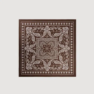 Sandro Silk Bandana Print Scarf In Brown