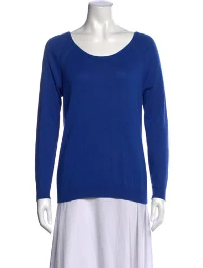 Pre-owned Sandro Silk Bateau Neckline T-shirt In Blue