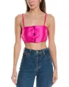 Sandro Silk-blend Top In Pink