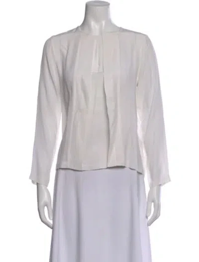 Pre-owned Sandro Silk Crew Neck Blouse In Gray
