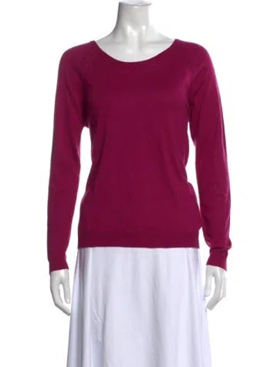 Pre-owned Sandro Silk Crew Neck Top In Pink