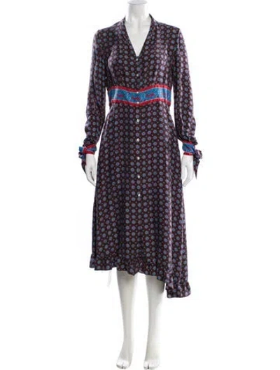 Pre-owned Sandro Silk Dress In Blue