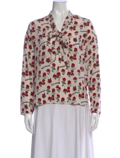 Pre-owned Sandro Silk Floral Print Blouse In Multi