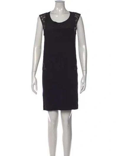 Pre-owned Sandro Silk Knee-length Dress In Black