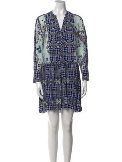 Pre-owned Sandro Silk Knee-length Dress In Blue