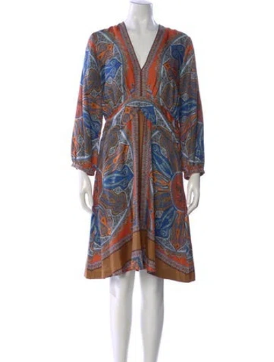 Pre-owned Sandro Silk Knee-length Dress In Orange