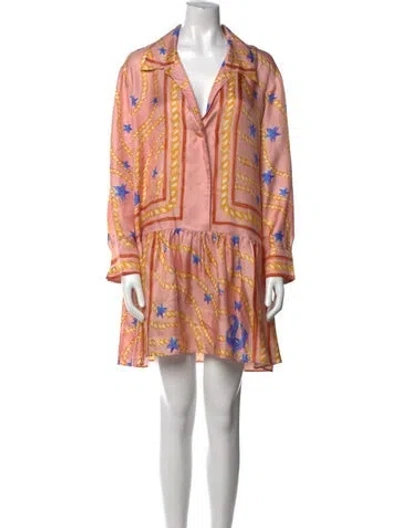 Pre-owned Sandro Silk Knee-length Dress In Pink