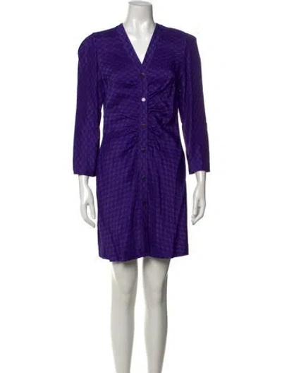 Pre-owned Sandro Silk Knee-length Dress In Purple
