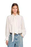Sandro Silk Shirt In Neutral