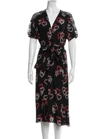 Pre-owned Sandro Silk Long Dress In Black