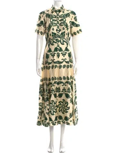 Pre-owned Sandro Silk Long Dress In Multi