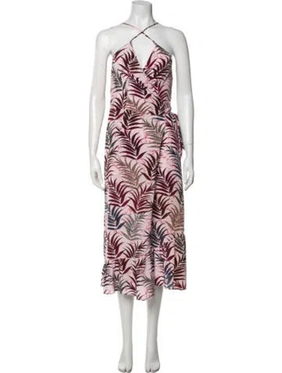 Pre-owned Sandro Silk Long Dress In Pink