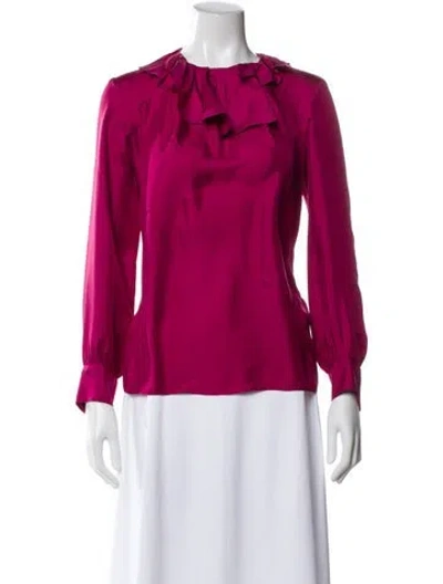 Pre-owned Sandro Silk Long Sleeve Blouse In Pink