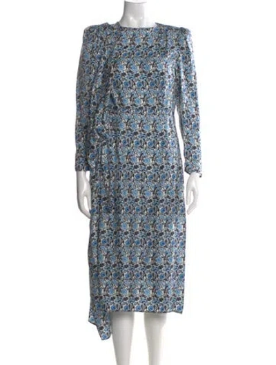 Pre-owned Sandro Silk Midi Length Dress In Blue