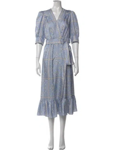 Pre-owned Sandro Silk Midi Length Dress In Blue