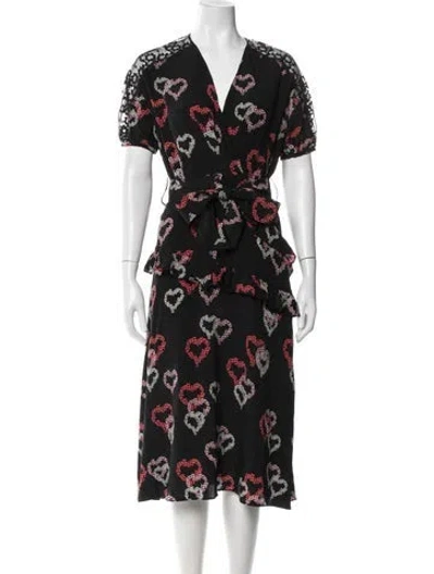 Pre-owned Sandro Silk Midi Length Dress In Blue