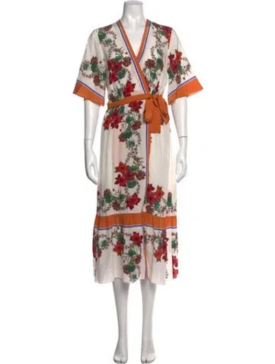 Pre-owned Sandro Silk Midi Length Dress In Neutral