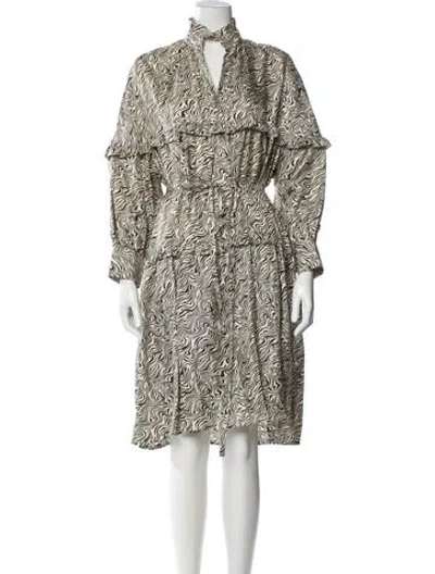 Pre-owned Sandro Silk Midi Length Dress W/ Tags In Black