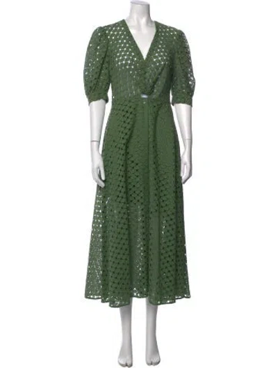 Pre-owned Sandro Silk Midi Length Dress W/ Tags In Green