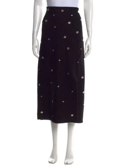 Pre-owned Sandro Silk Midi Length Skirt In Black