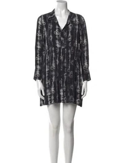 Pre-owned Sandro Silk Mini Dress In Black