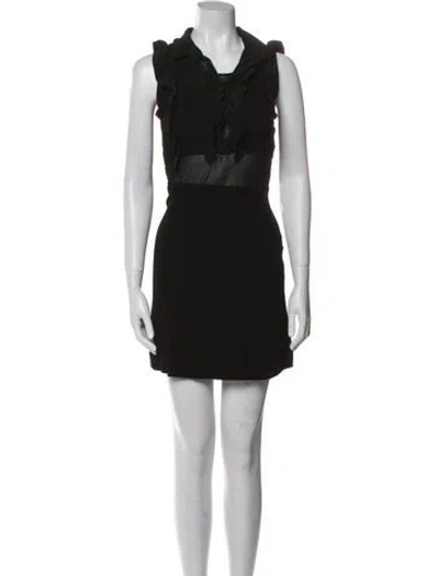 Pre-owned Sandro Silk Mini Dress In Black