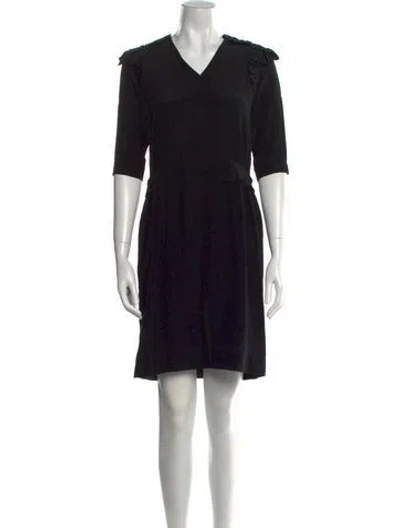 Pre-owned Sandro Silk Mini Dress In Black