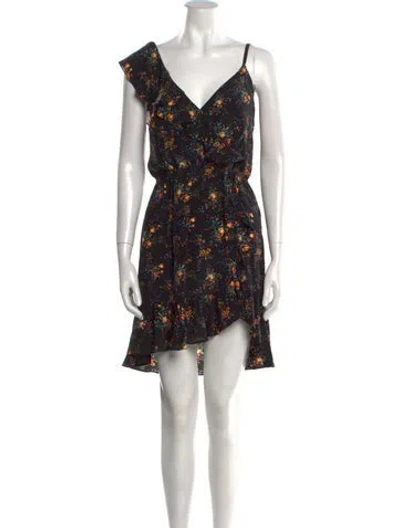 Pre-owned Sandro Silk Mini Dress In Black