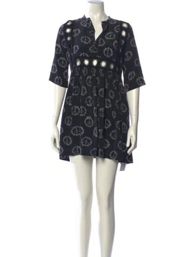 Pre-owned Sandro Silk Mini Dress In Black