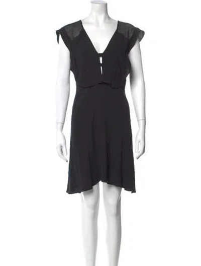 Pre-owned Sandro Silk Mini Dress In Black